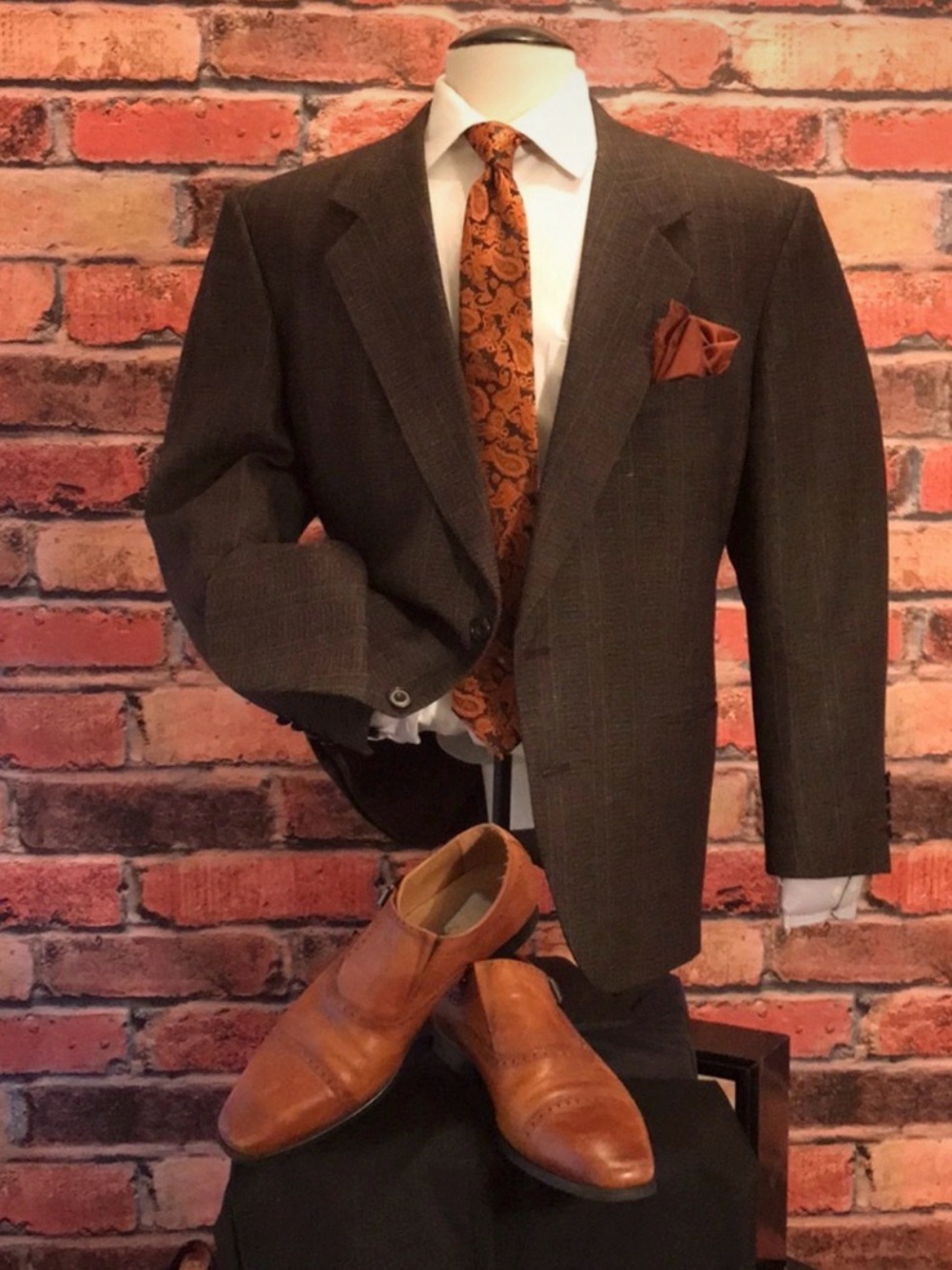 Vintage Louis Roth 46S Sport Coat Brown Blue Wool Blazer Tapered Fit Exc Cond! - Picture 3 of 13